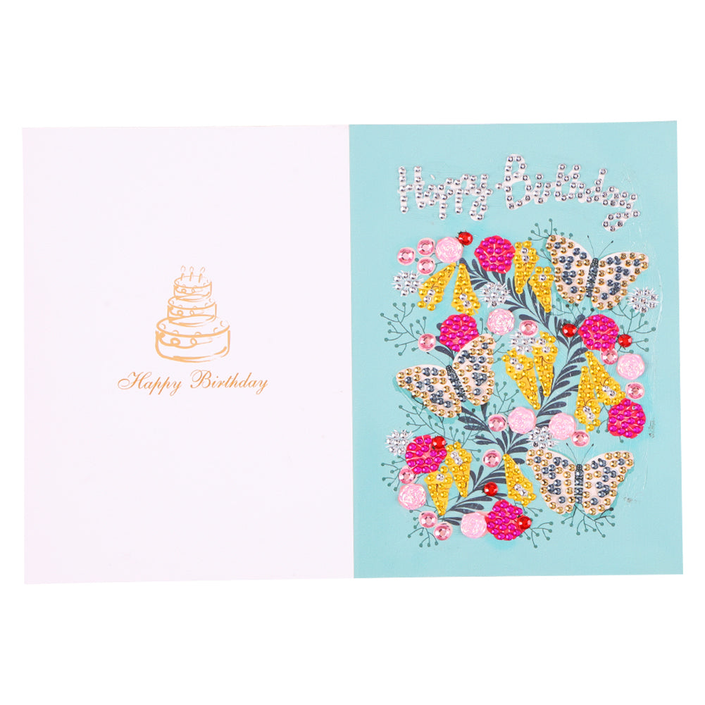 Special Shaped 5D Diamond Painting Happy Birthday Cards DIY Postcards Set gbfke