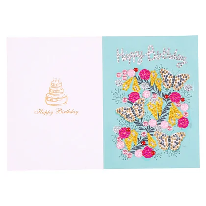 12pcs Diamond Painting Birthday Cards, Gift Card DIY Diamond Painting  Greeting Cards Mosaic Thanks Birthday Postcards, DIY Handmade Creative Gift  for