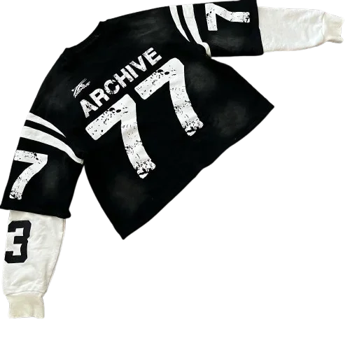 Aonga Harajuku Hip Hop Tactical Camouflage Double Layer Fake Two Piece Sweatshirt Y2K Men Letter Breathable Oversized Baseball Jersey aonga