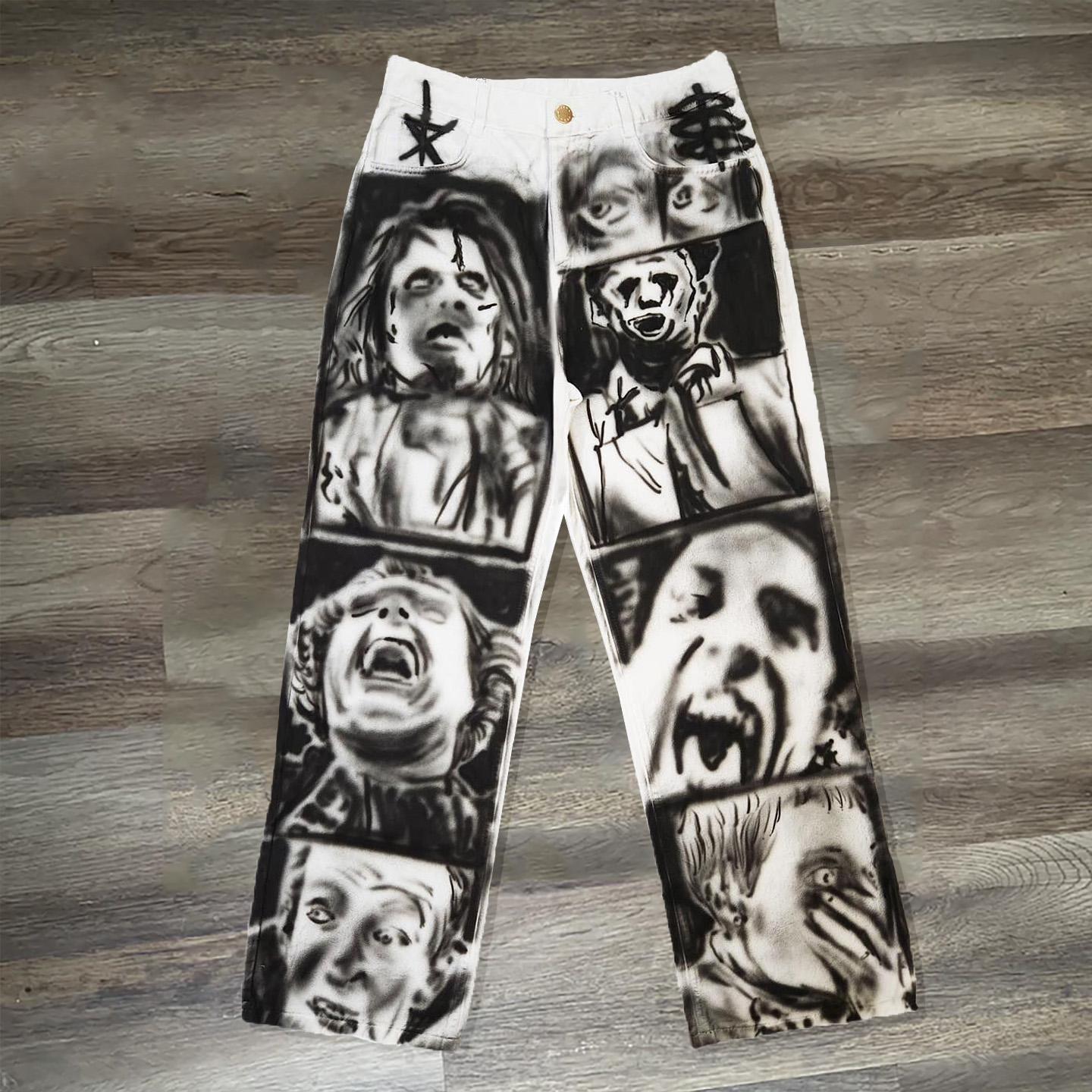 Personalized Multi-element Print Jeans