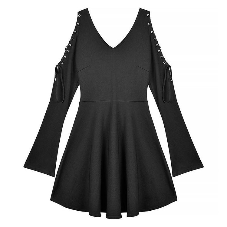 Lace Up V Neck High Waist Dress SP14922