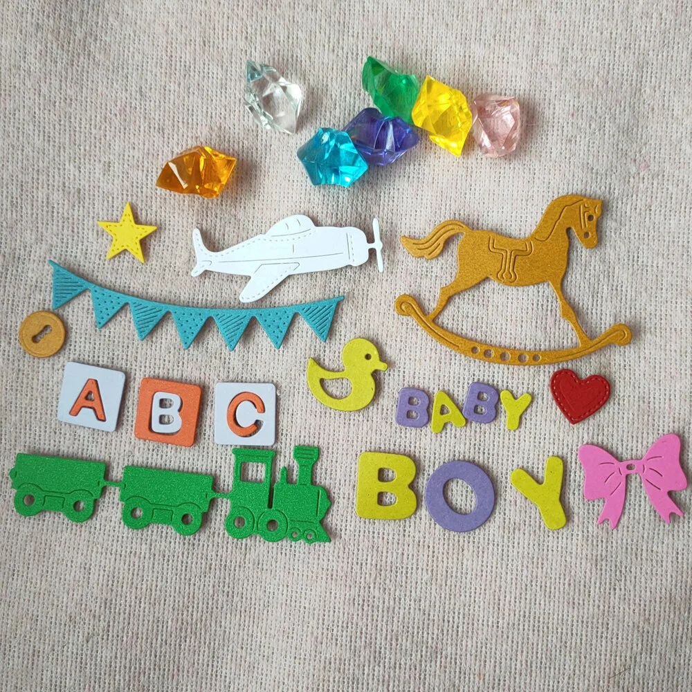 New 12PCS-SET BOY BABY Metal Cutting Dies for DIY Scrapbooking Creative Decoration die cutter craft kids handmade