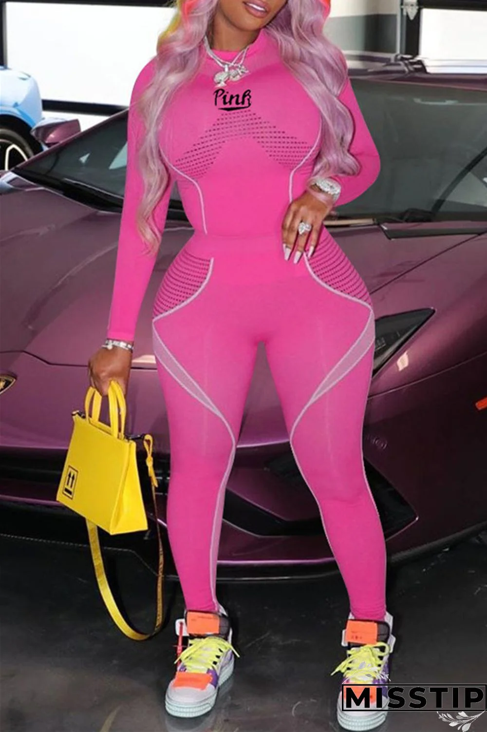 Black Fashion Sportswear Letter Print Basic O Neck Long Sleeve Two Pieces