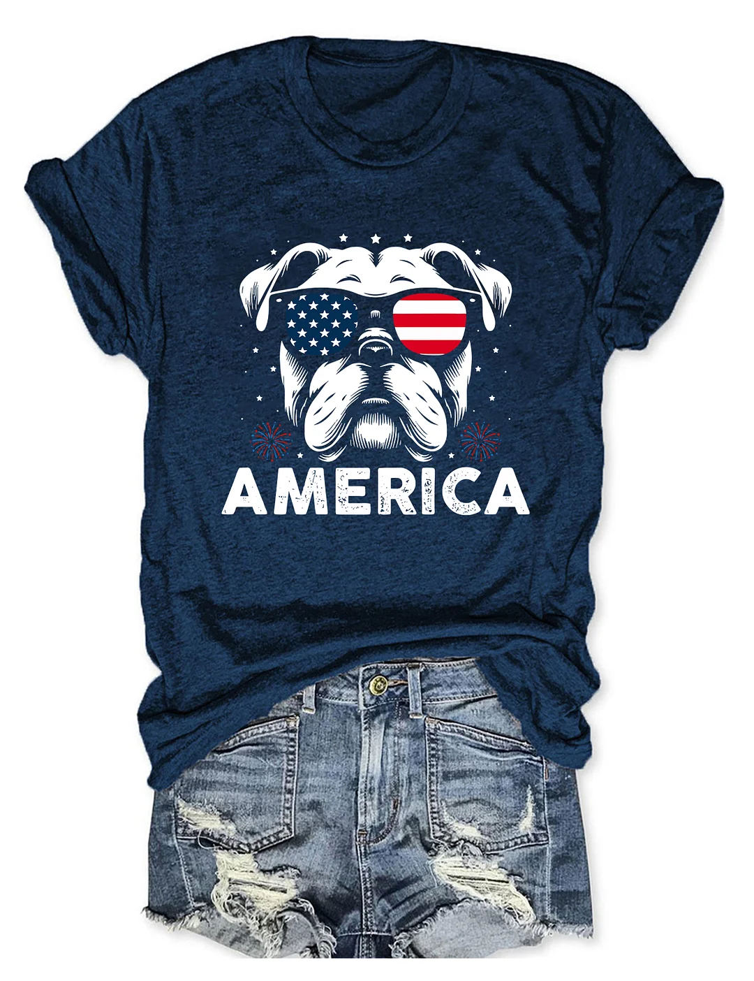 Bulldog America 4th Of July T-shirt
