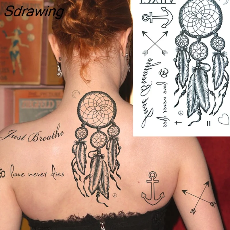 Sdrawing Lion Dahlia Temporary Tattoos For Women Adult Realistic Tiger Wolf Reindeer Snake Bird Fake Tattoo Sticker Washable Tatoos