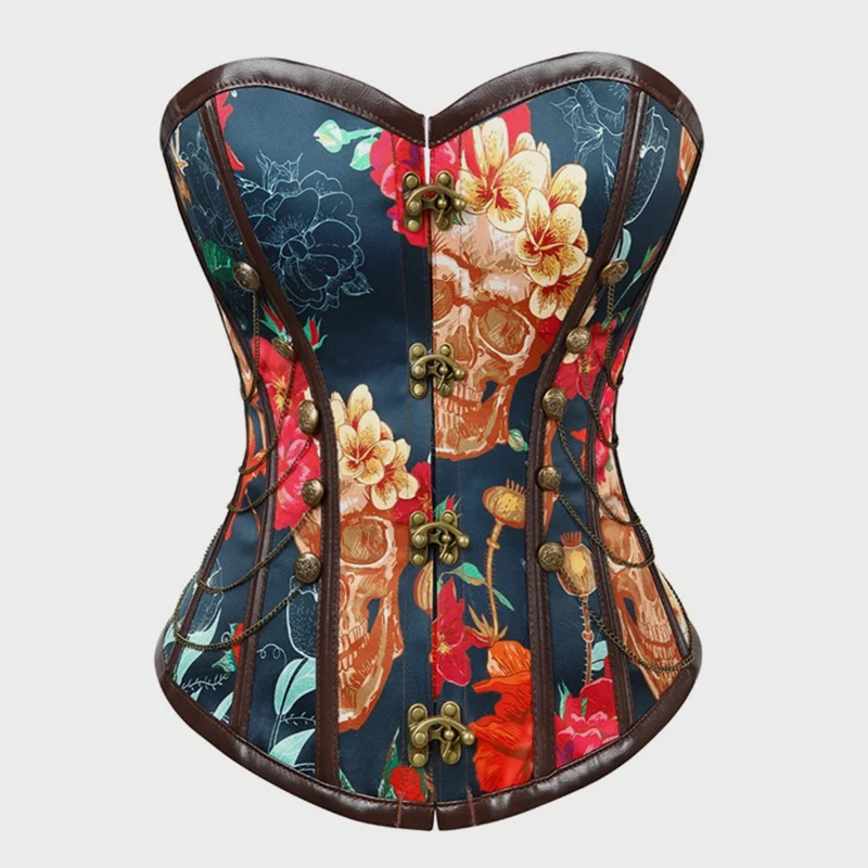Gothic Skull Court Firm Tummy Corset
