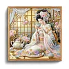 5D DIY Diamond Art Painting Kit Partial Drill Japanese(Tea Kimono Lady)