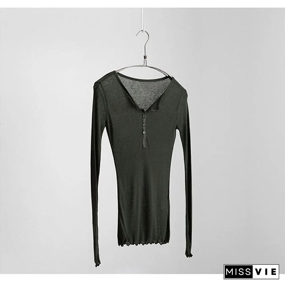 Sexy Tshirt Women T Shirt Spring Summer T-Shirt Women Tops Korean Long Sleeve Vetement Femme Ropa Mujer Kawaii Clothes