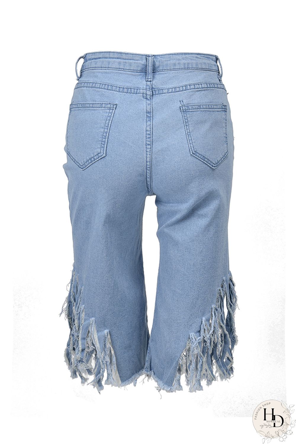 Black Fashion Casual Solid Ripped High Waist Regular Jeans