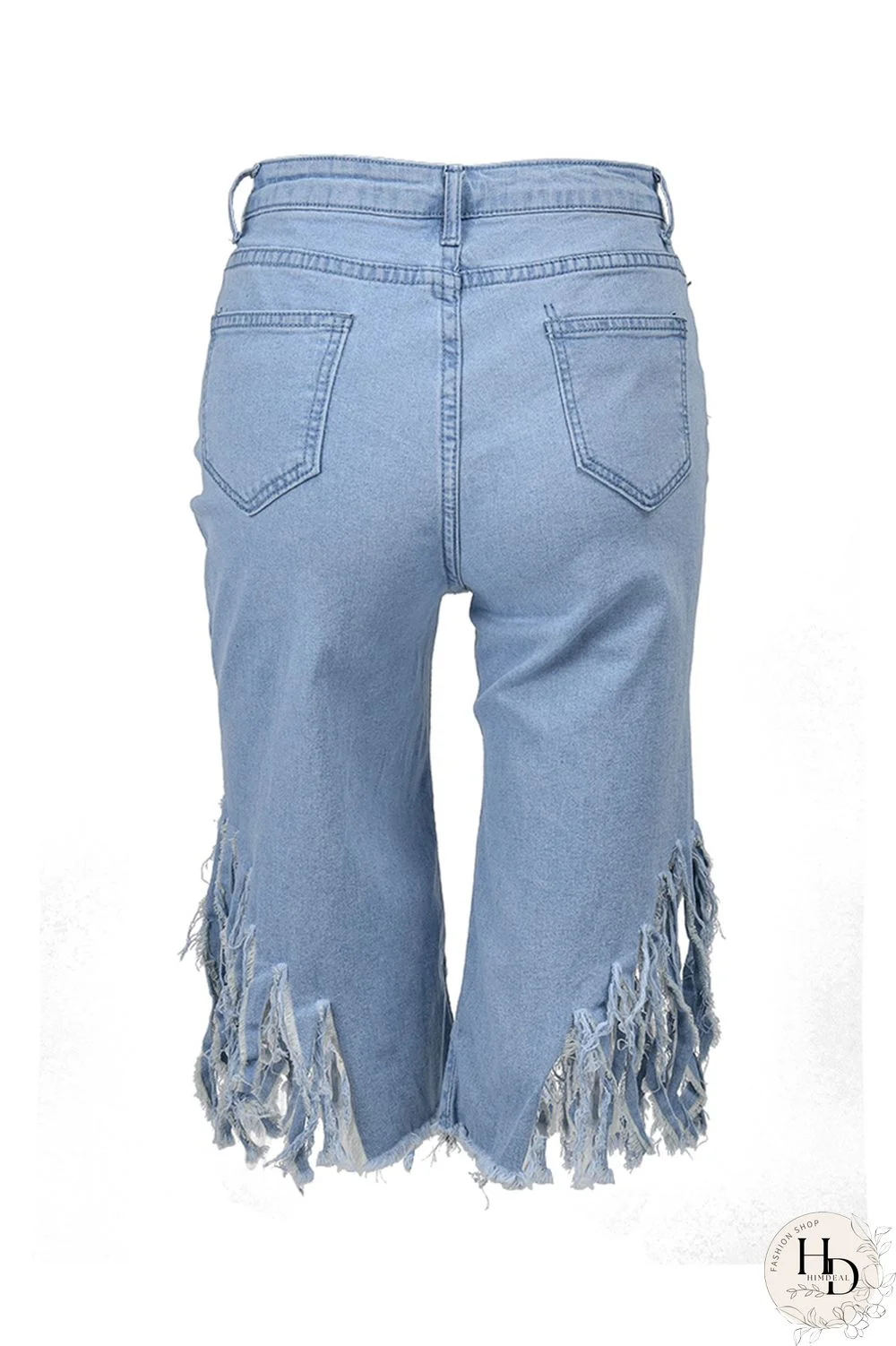 Black Fashion Casual Solid Ripped High Waist Regular Jeans