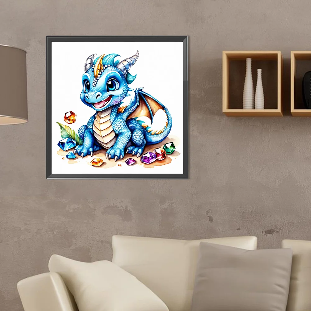 Diamond Painting - Full Round Drill - Jewel Bean Dinosaur(Canvas|30*30cm)