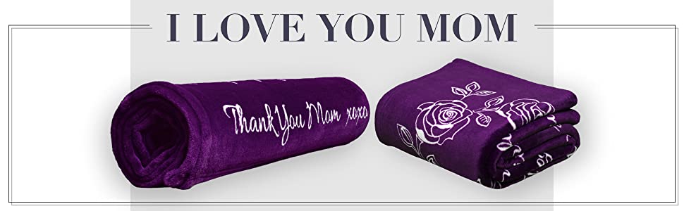 gifts for mom blanket purple gifts for mothers day presents for mom I love you throw blanket women