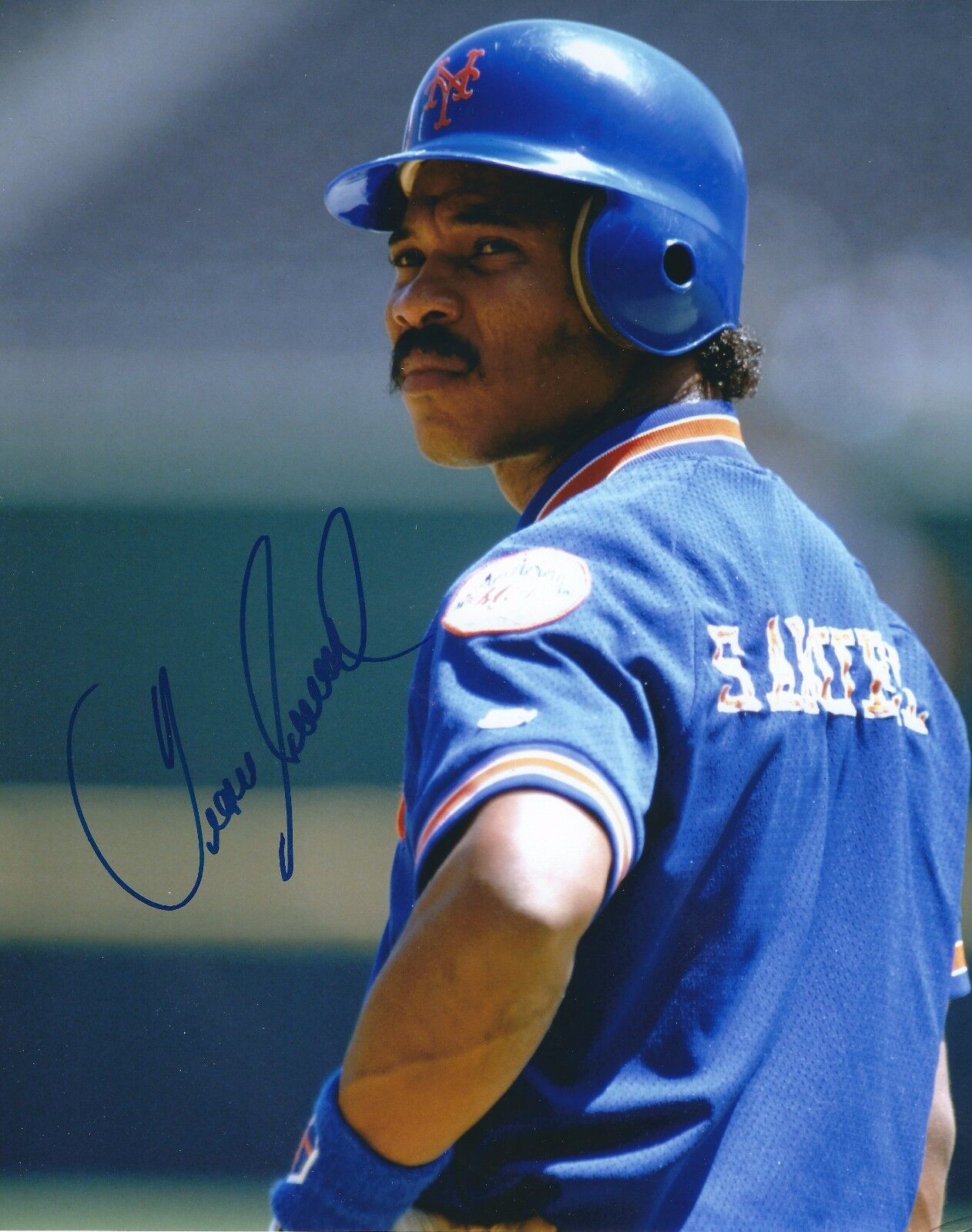 Autographed JUAN SAMUEL New York Mets 8x10 Photo Poster painting- COA