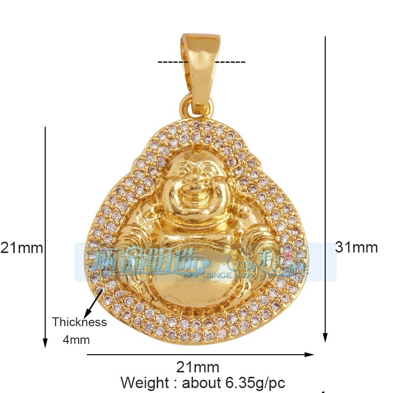 1 Piece Copper Buddha Pendant Jewelry Accessories