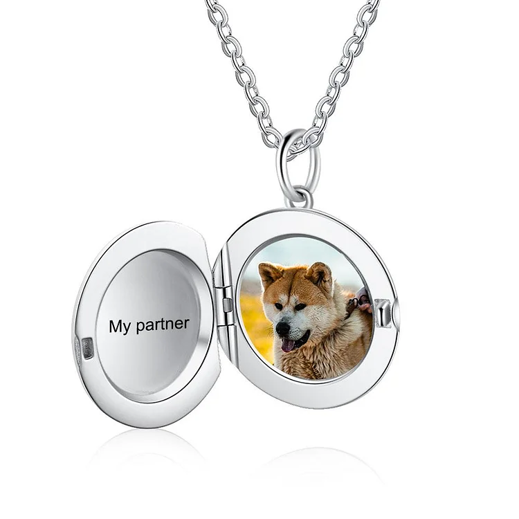 Round Pendant Picture Locket Necklace Personalized Gift, Custom Necklace with A Locket Necklace with Pictures Inside