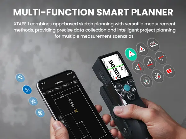 Product Introduction of Mileseey XTAPE1 Digital Tape Measure. Professional 330Ft Laser Measuring Tool & 12Ft Measuring Tape with Green Laser Extension. Instant Digital Readout. P2P. App Sync. Replaceable Blades Module 15
