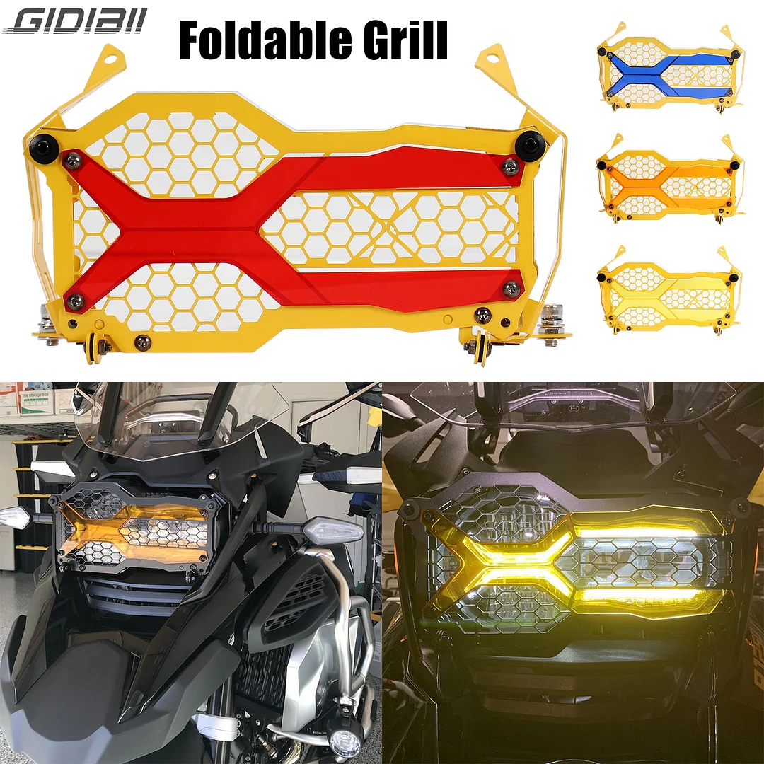 Headlight Guard For BMW R1250GS/R1200GS LC/ADV, Stainless Steel Lamp Protector & PC Lens