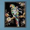 Papagei komplette DIY, 5D-Rundenbohrer, Diamantpunkte, Gem&auml;lde, Bildkunst, Bastelarbeiten f&uuml;r Erwachsene/Anf&auml;nger, Geschenkidee f&uuml;r die Wanddekoration