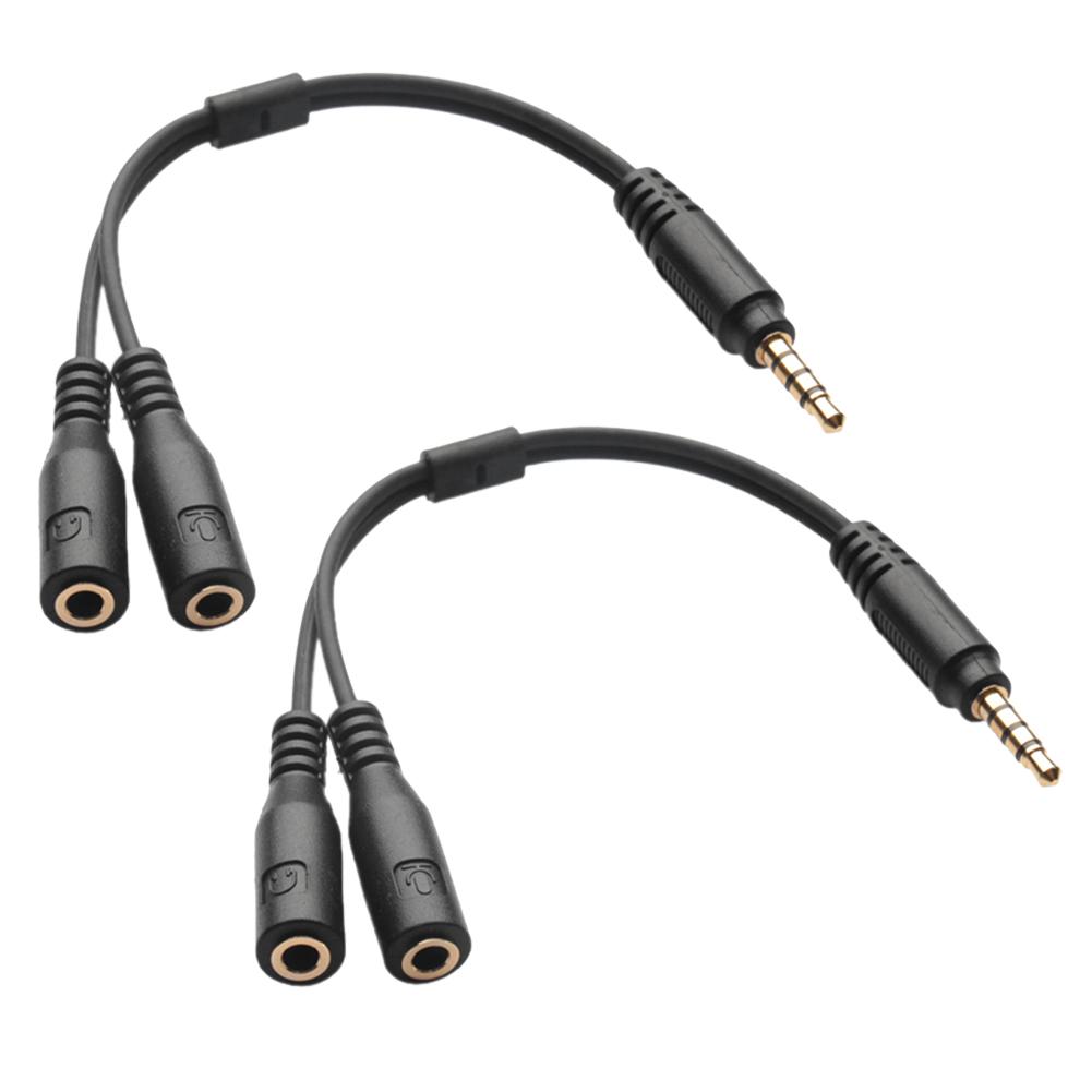 

3.5mm Stereo Audio Male to 2 Female Headphone Mic Y Splitter Cable Adapter, 501 Original