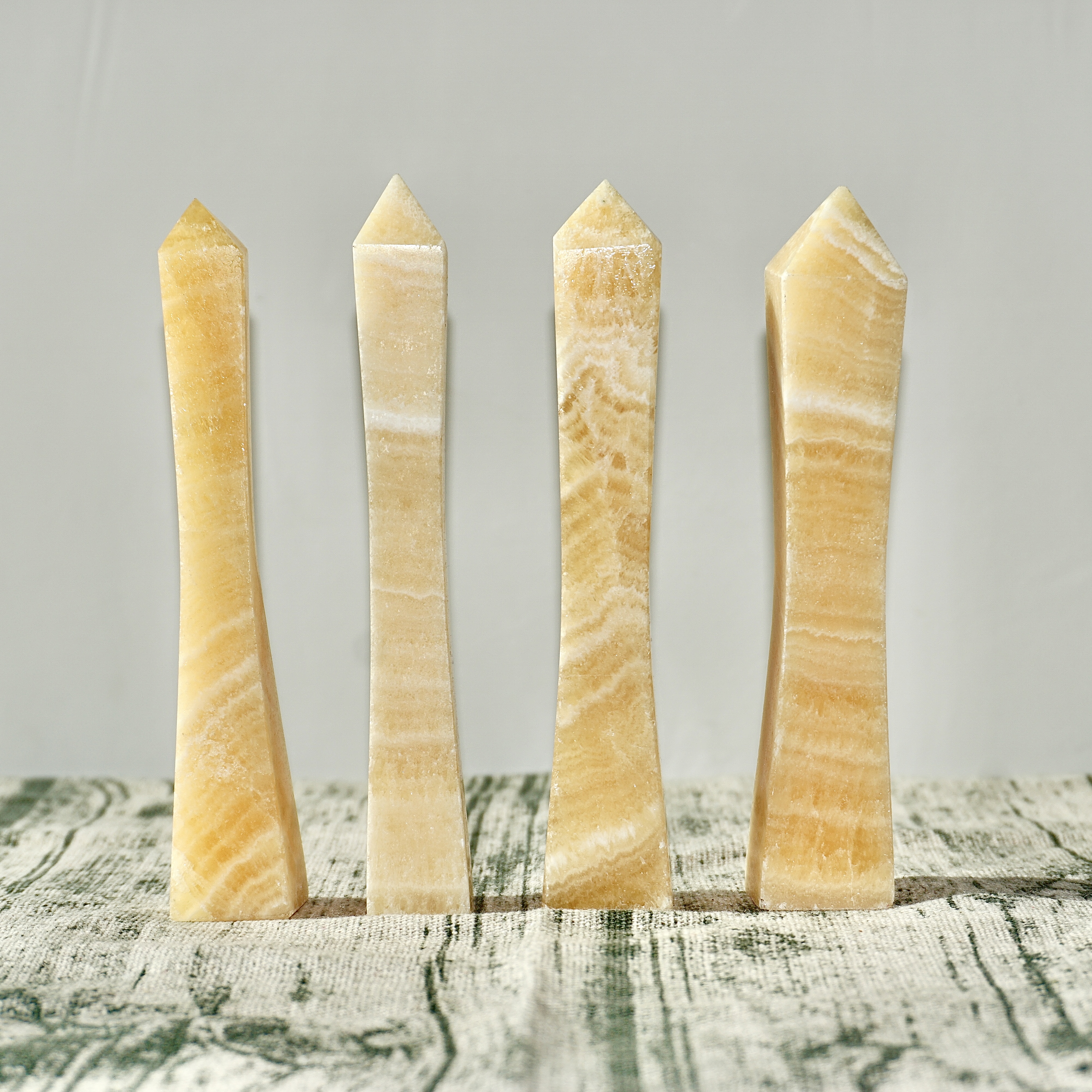 Yellow Calcite Tiny Waist Point Tower