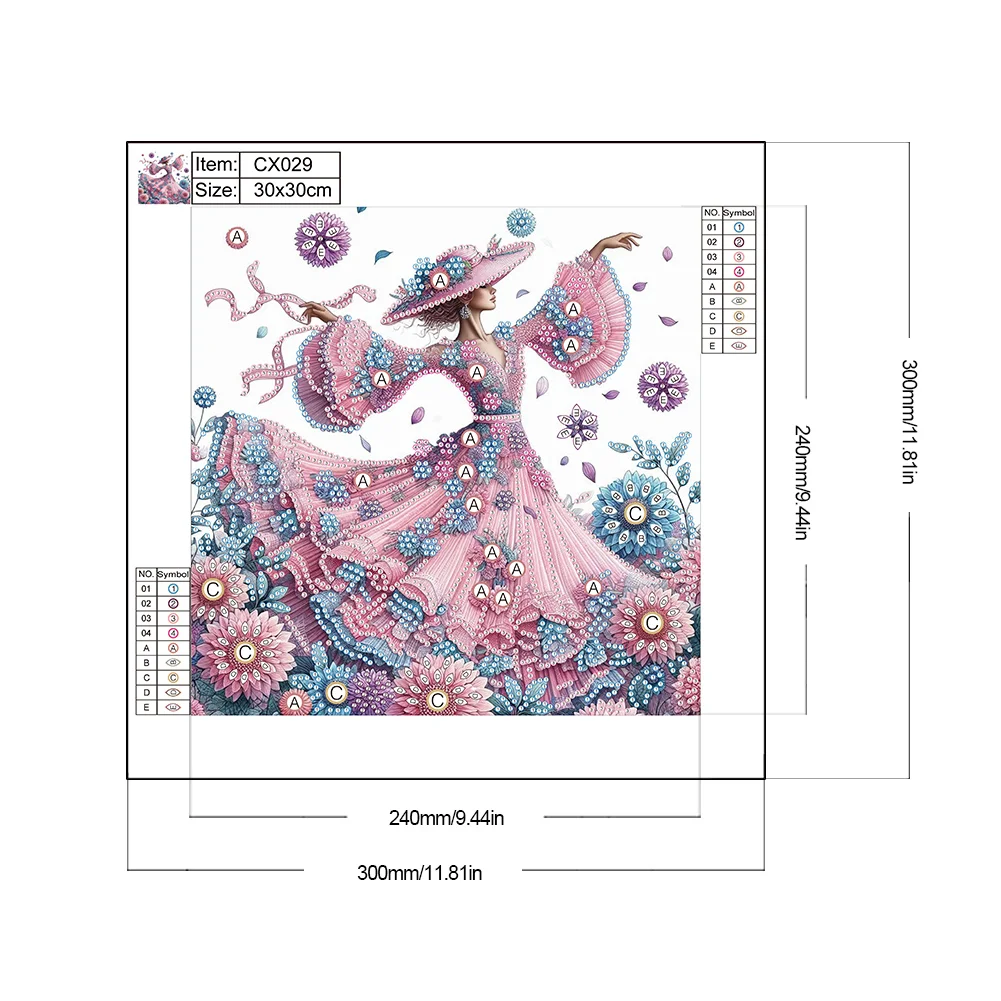 Diamond Painting - Partial Special Shaped Drill - Elegant Lady(Canvas|30*30cm)