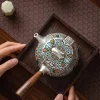 Multifunctional Ceramic Teapot Sterling Silver Side Handle Teapot Fairness Cup Kung Fu Tea Set Silver Plated Health Anti-Scalding Teapot Portable Travel Tea Set