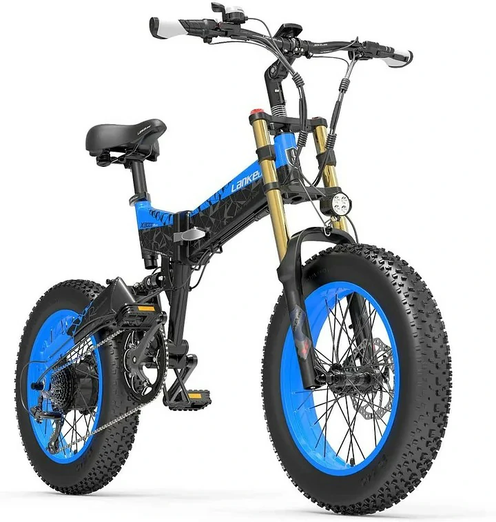 LANKELEISI X3000 Plus Big front fork Folding Electric Mountain Bike 48V 1000W Motor 17.5Ah Battery