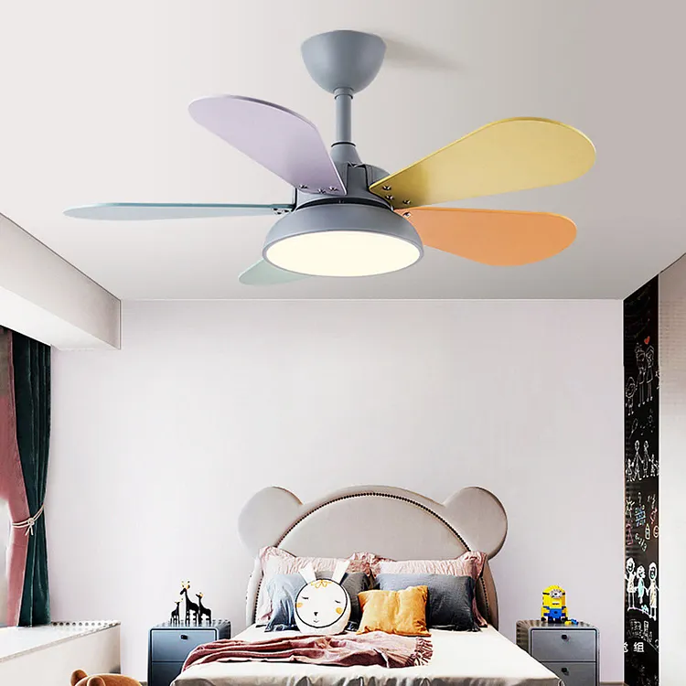 Morandi Colorful DC Ceiling Fan with Light  & 5-Blade for Summer