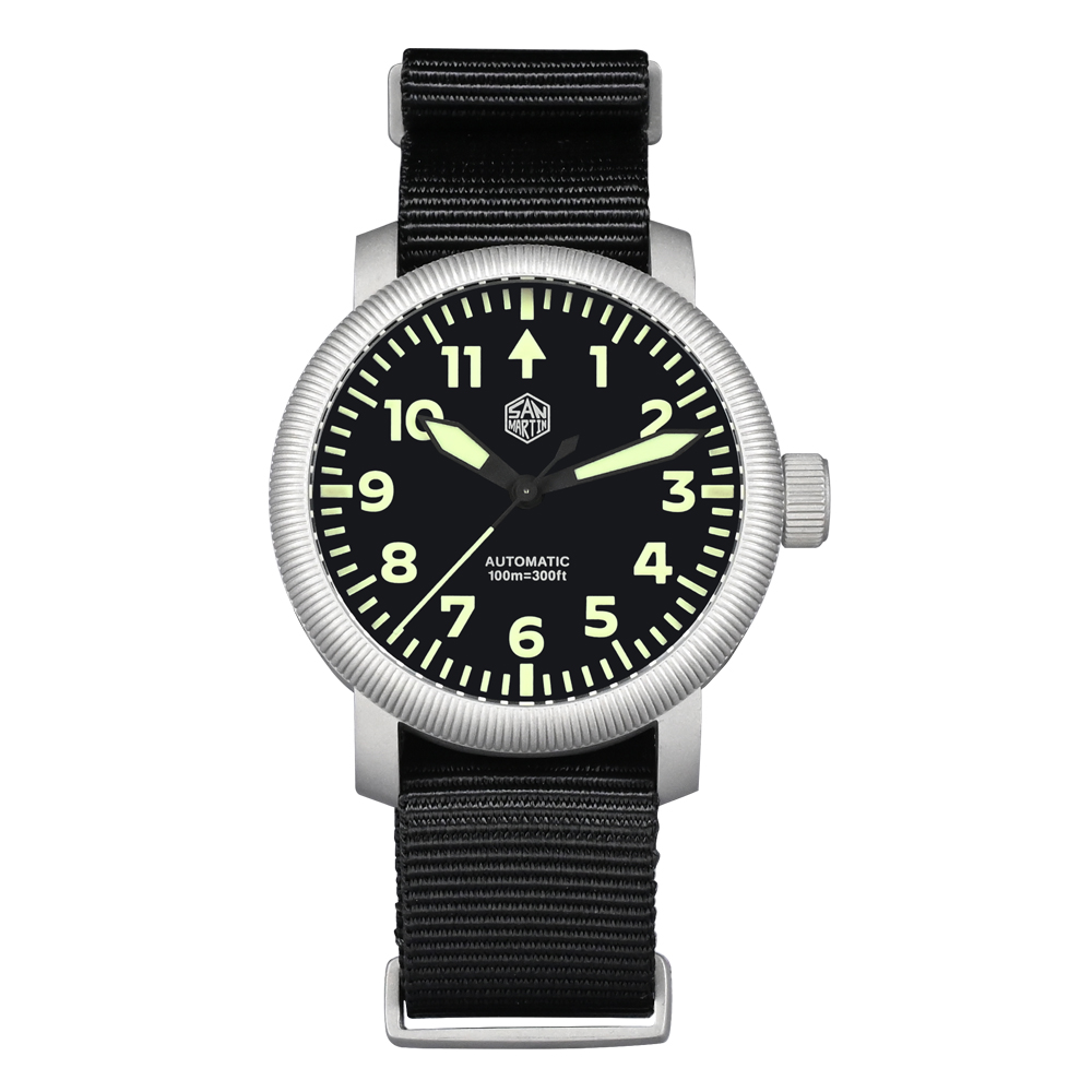 San Martin 40mm Retro Pilot YN55 Automatic Mechanical Watch SN0143 San Martin Watch San Martin Watch