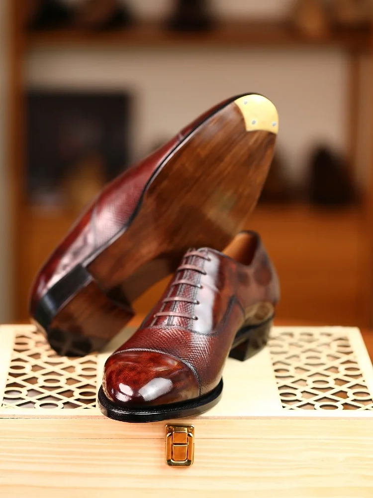 Men's Genuine Leather Business British Style Formal Shoes Oxford Shoes