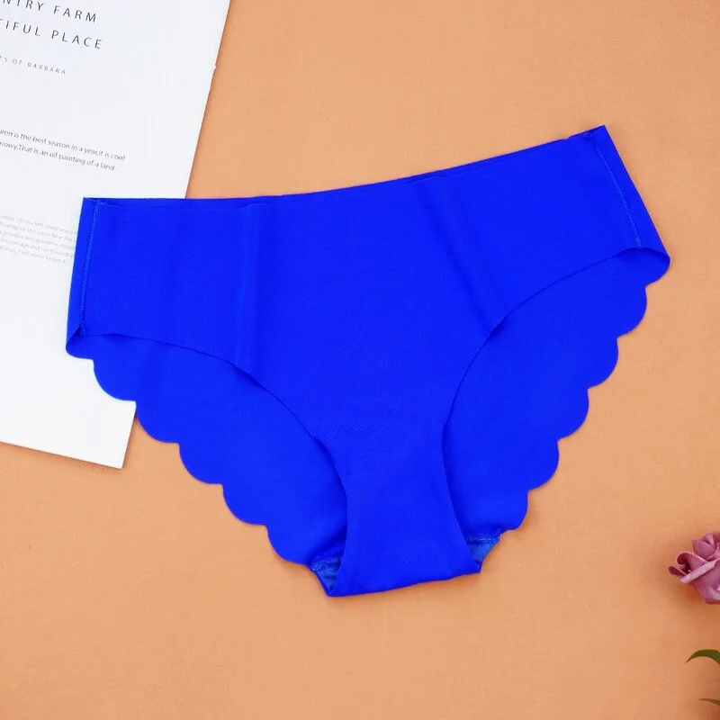 Billionm Women Seamless Silky Underwear Sexy Panties Knickers S-2XL Mid-waist Underpants Ladies Nylon Briefs Six Colors Dropshipping