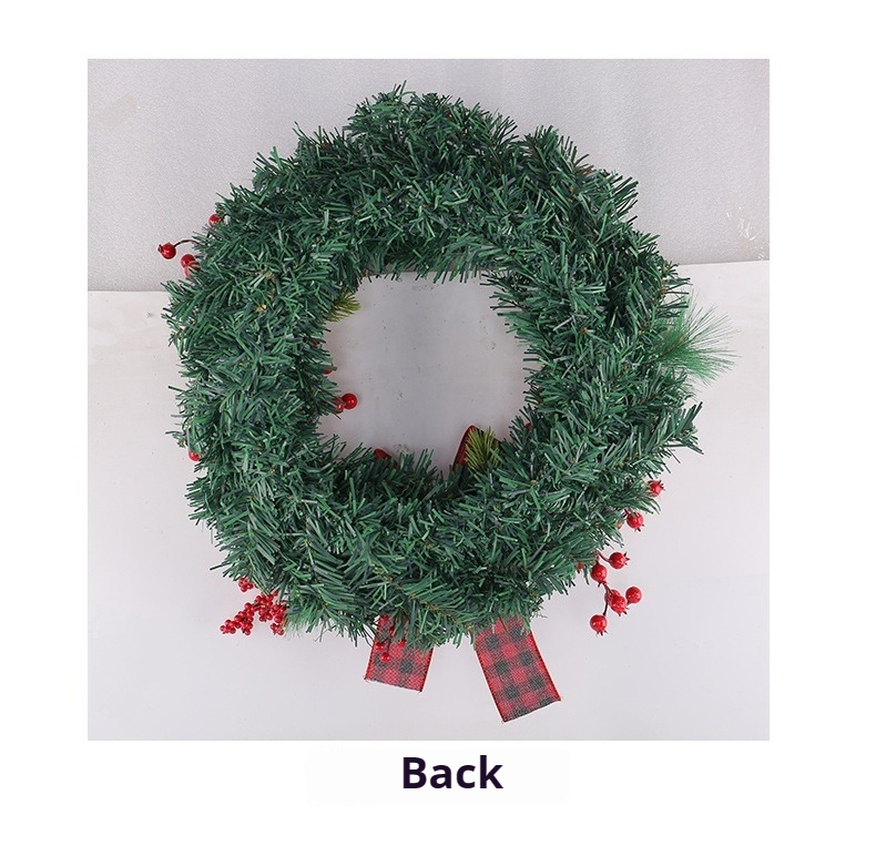 Tegooe Classic Red Plaid Bow Christmas Wreath - 16 Inch