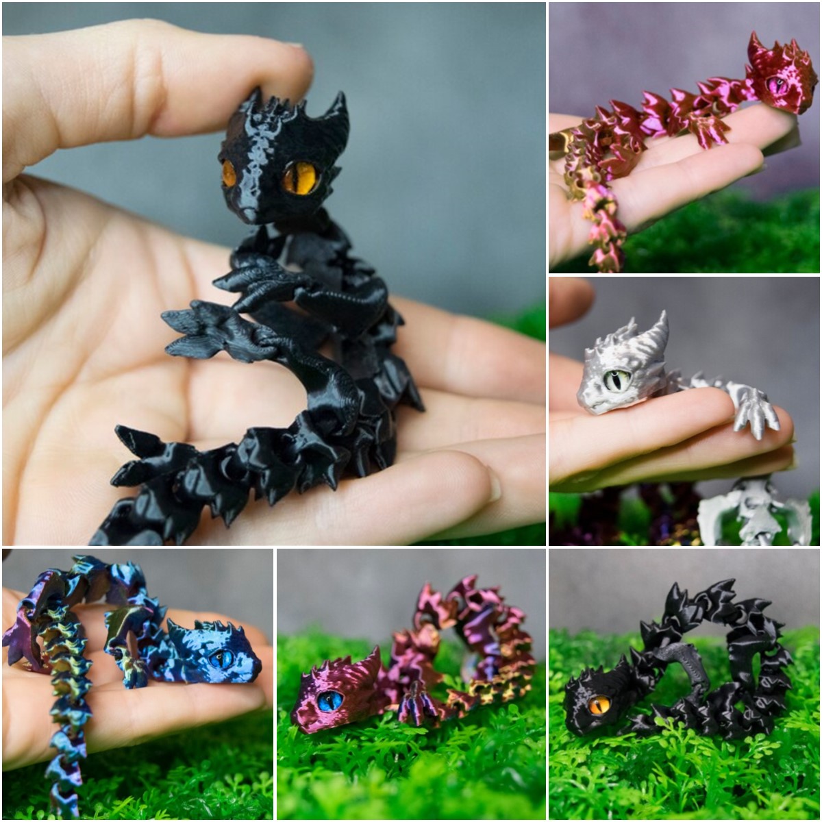 3D Printed Tiny Cute Dragon - tree - Codlins