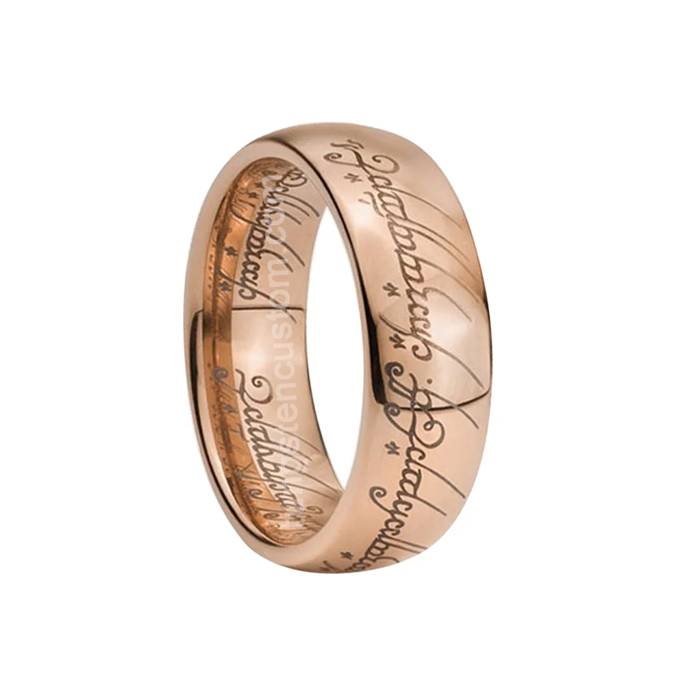 4MM 6MM 8MM Men Women Rose Gold Lord Tungsten Wedding Rings Magic Comfort Fit Carbon Fiber