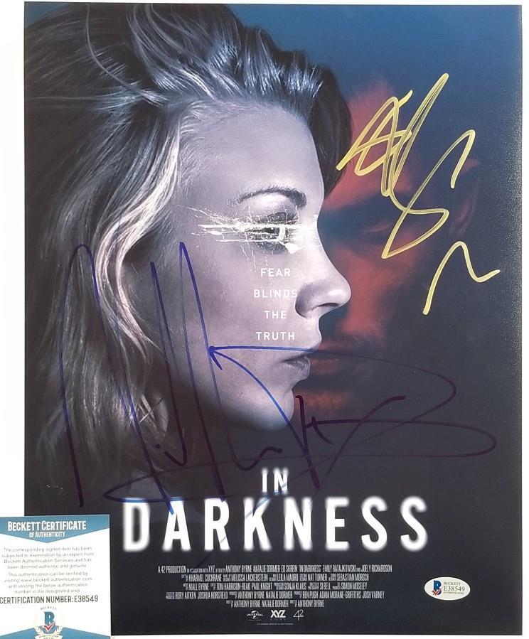 NATALIE DORMER & ED SKREIN Signed IN DARKNESS 11x14 Photo Poster painting C ~ BAS Beckett COA