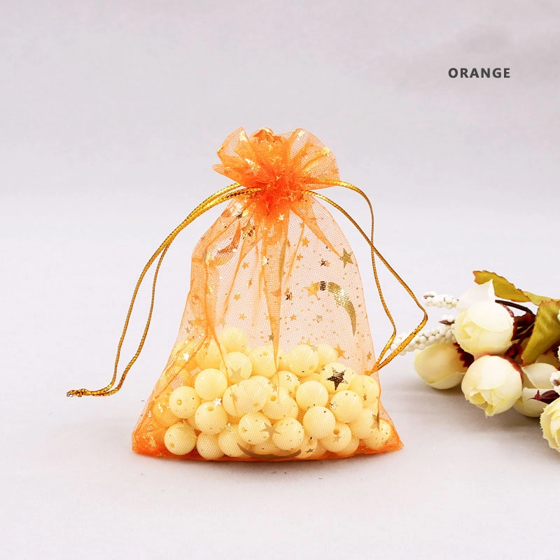 50 Pieces Star Moon Beam Gift Bag Ornament Candy Bronzing Gauze Bag