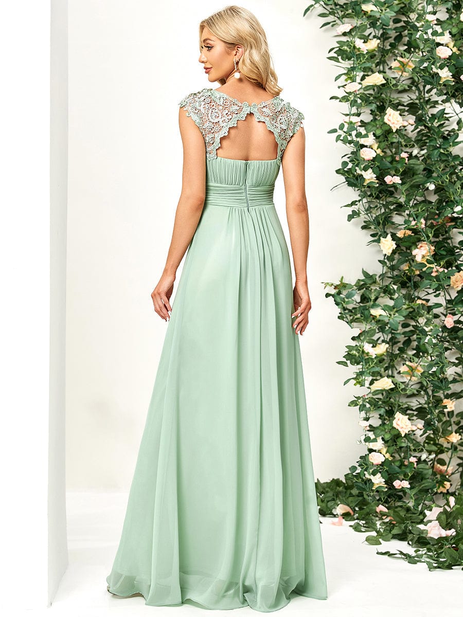Sophisticated Lace Detail Evening Gown
