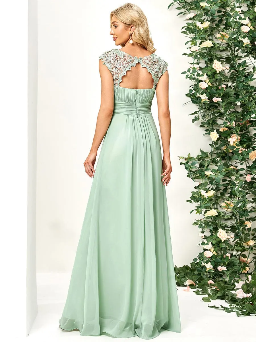 Sophisticated Lace Detail Evening Gown