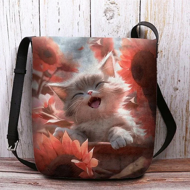 Style & Comfort for Mature Women Women's Cat Print Crossbody Bag