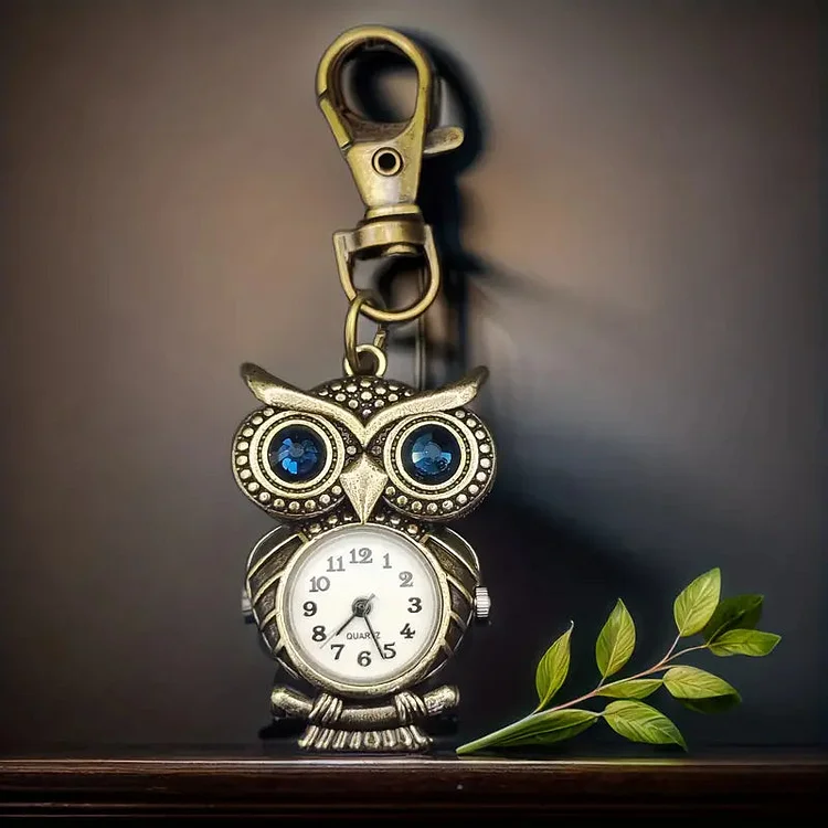 Vintage Owl Quartz Pocket Watch