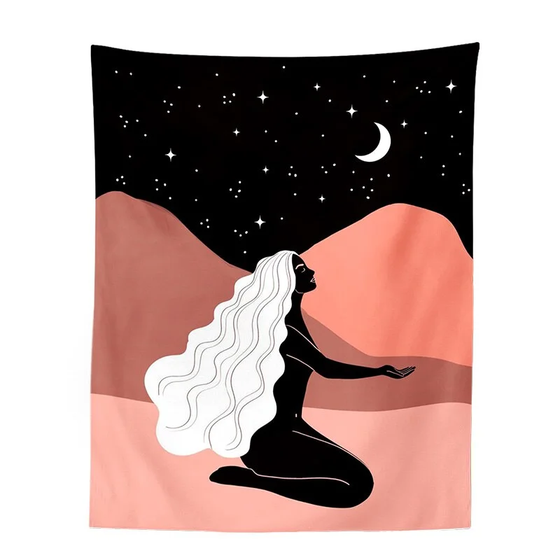 Indian Moon Phase Girl Mandala Tapestry Wall Hanging Boho decor macrame hippie Witchcraft Tapestry wall decoration cloth