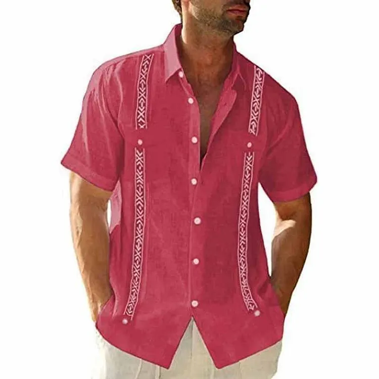 Men's Short Sleeve Linen Beach Shirt 93003112X