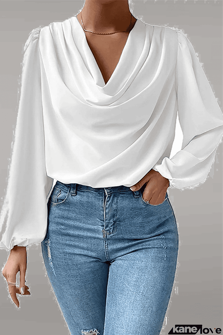 Casual Solid Patchwork U Neck Tops
