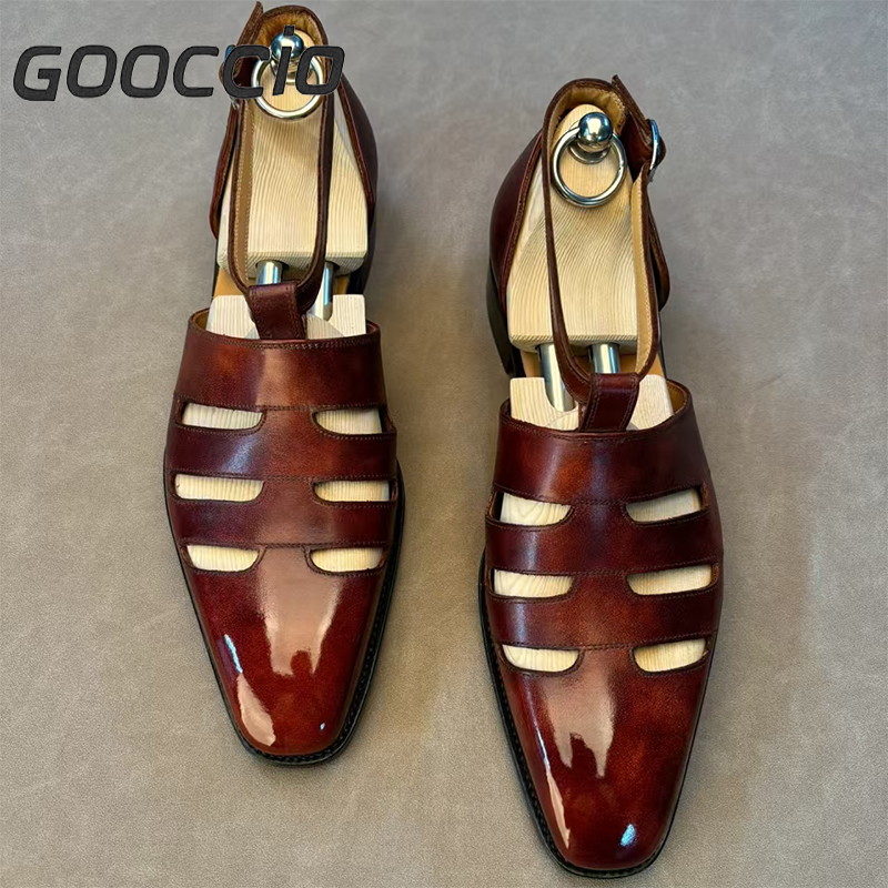 GS180 Prenium Calf Skin Dress Sandals For Men GOOCCIO   