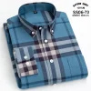 Men's Business Casual Pure Cotton Striped Long-sleeved Shirt