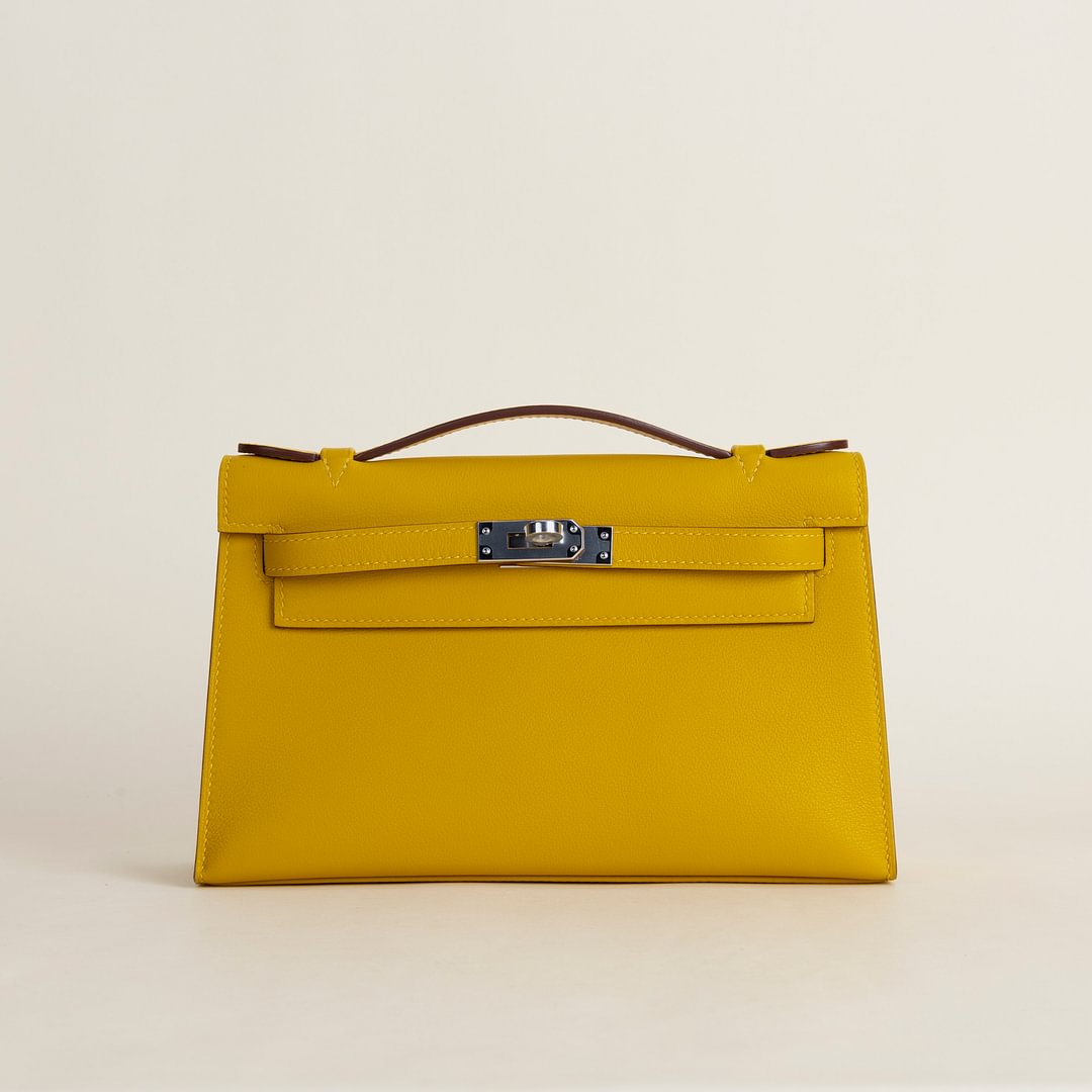 Kelly pochette Swift 9D Jaune amber PHW