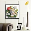 Diamond Painting-DIY Crystal Rhinestone Simple Flower Cat(40x40cm)