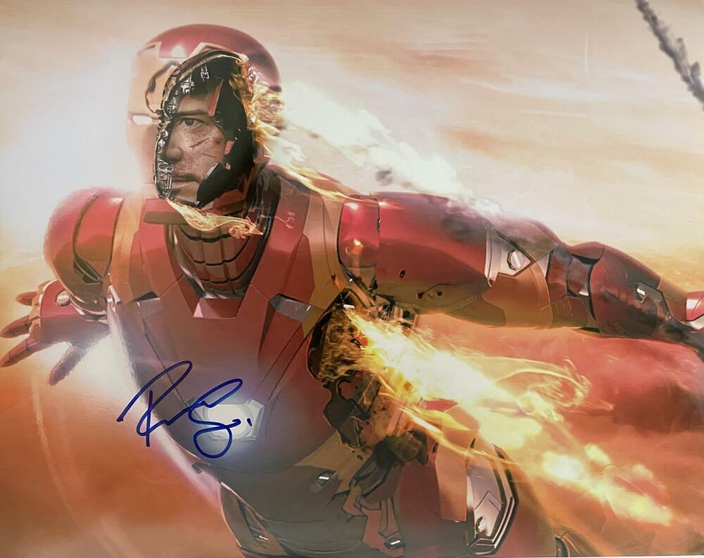 ROBERT DOWNEY JR SIGNED AUTOGRAPH 16x20 POSTER Photo Poster painting - MARVEL AVENGERS, IRON MAN