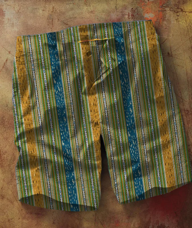 Men's Fashion Stripe Print Casual Shorts