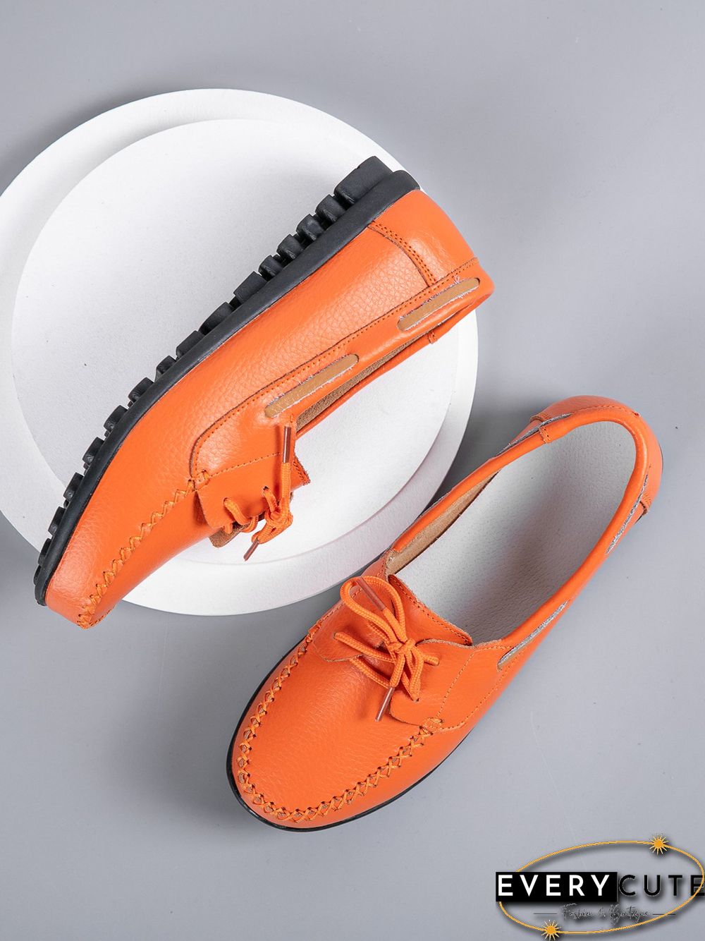 Retro Casual Simple Lace-up Flat Shoes